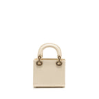 DIOR MINI LADY DIOR LIZARD WITH CRYSTAL WHITE LGHW