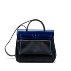 Hermes Herbag 31 zip bag canvas/leather black/blue saphir SHW