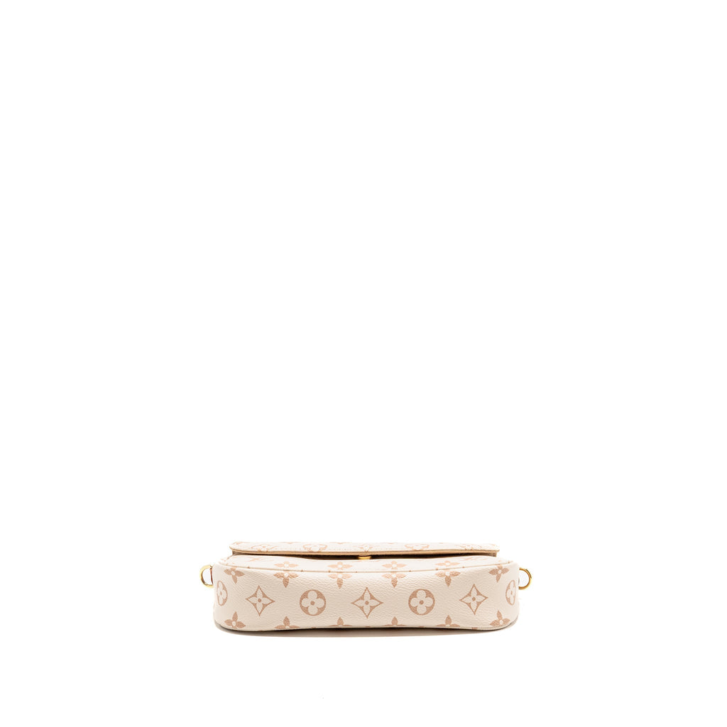 LOUIS VUITTON IVY WALLET ON CHAIN MONOGRAM DUNE CANVAS BEIGE/CREAM GHW