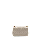 Chanel 24s pearl adjustable chain rectangular flap bag lambskin light grey GHW (microchip)