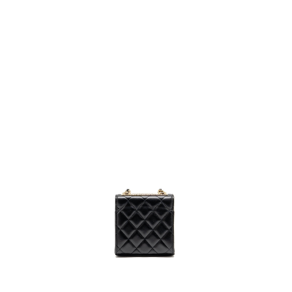 CHANEL MINI TRENDY CC CLUTCH WITH CHAIN LAMBSKIN BLACK LGHW