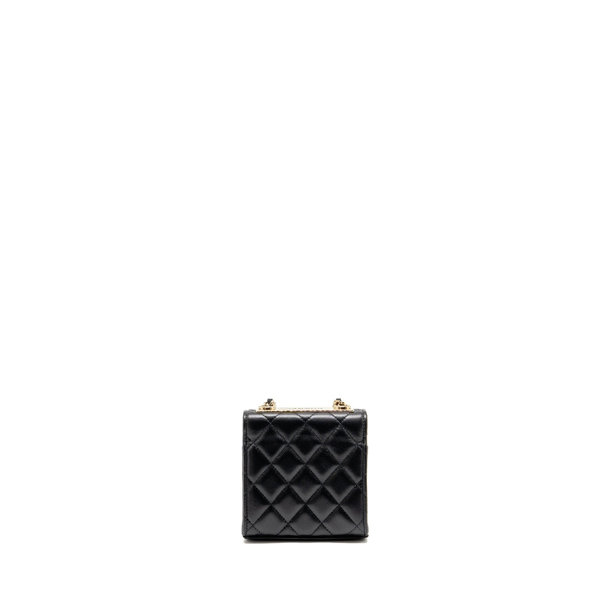 CHANEL MINI TRENDY CC CLUTCH WITH CHAIN LAMBSKIN BLACK LGHW