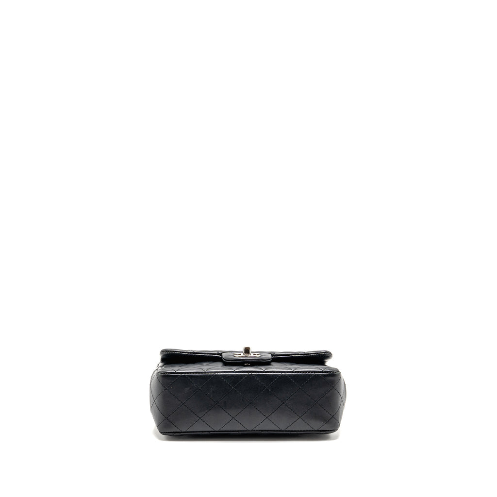 CHANEL MINI RECTANGULAR FLAP BAG LAMBSKIN BLACK SHW