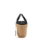 Prada Wicker Shopping Bag Canvas/Woven Tan/Black GHW