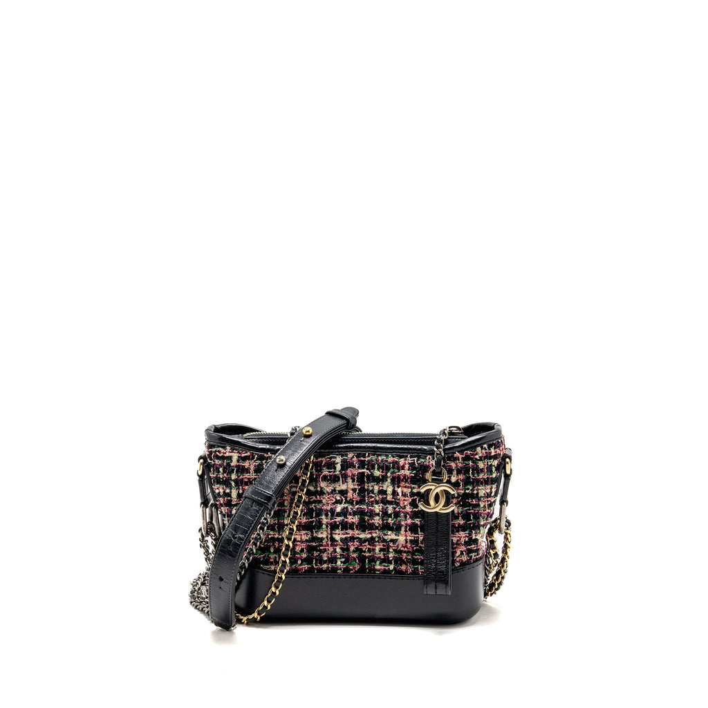 Chanel Small Gabrielle hobo bag tweed multicoloured GHW