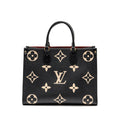 LOUIS VUITTON ONTHEGO MM MONOGRAM EMPREINTE LEATHER BLACK/BEIGE GHW
