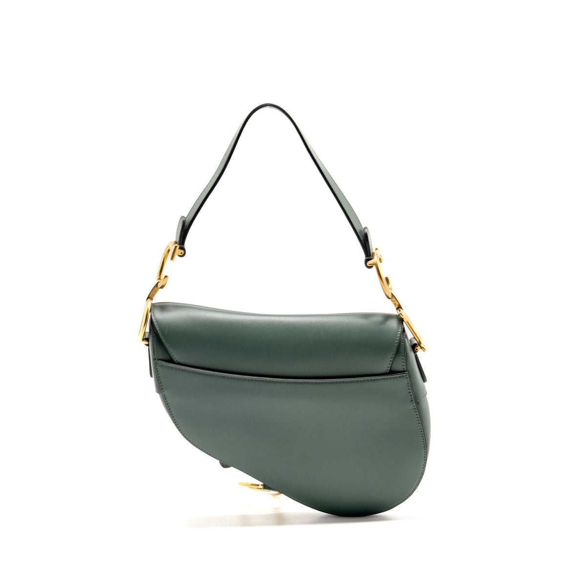 DIOR MEDIUM SADDLE BAG CALFSKIN DARK GREEN GHW
