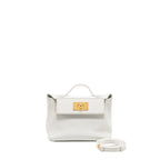 HERMES MINI 2424 24/24-21 BAG EVERCOLOR/SWIFT NEW WHITE GHW