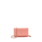 CHANEL CLASSIC WALLET ON CHAIN CAVIAR PINK LGHW (MICROCHIP)