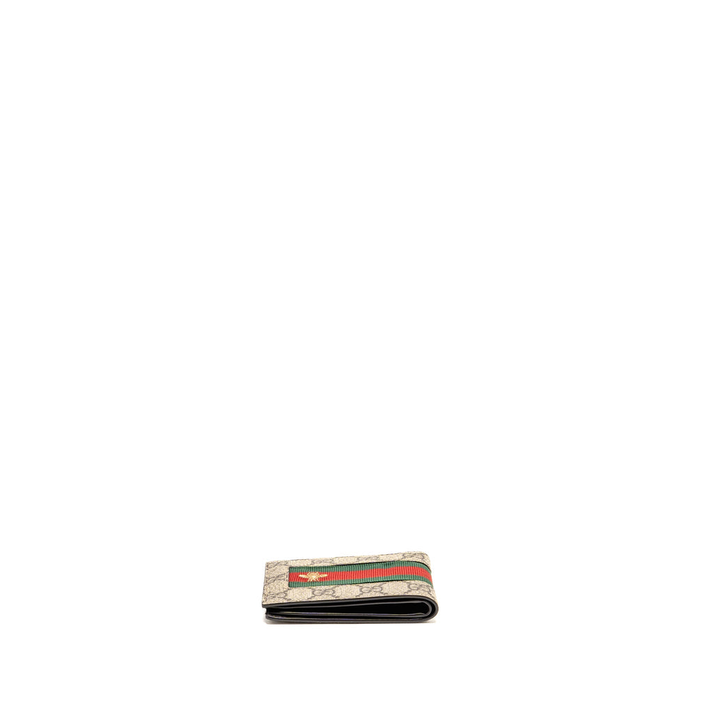 Gucci web compact wallet gg supreme canvas beige/multicoloured