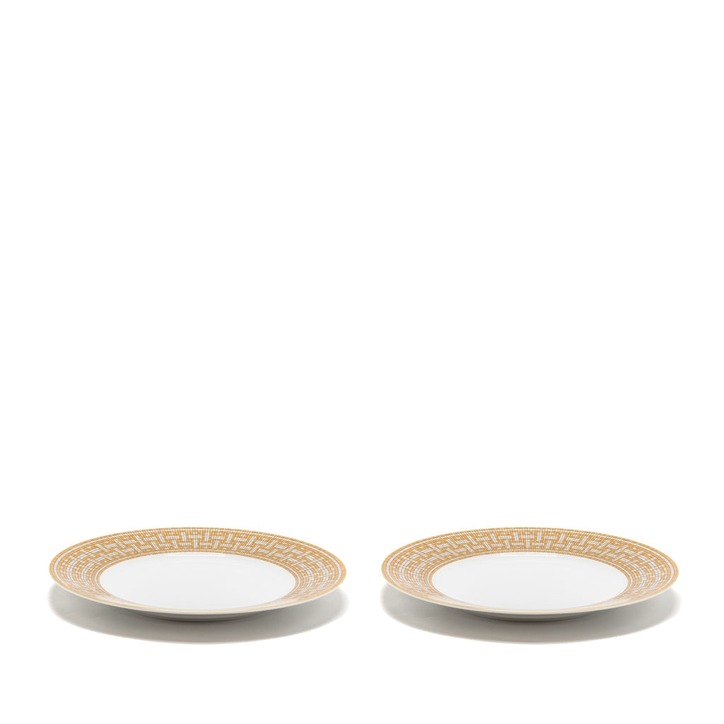 HERMES ASSIETTE MOSAIQUE AU 24 GOLD DINNER PLATES MULTICOLOUR (SELL IN A SET)