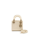 DIOR MINI LADY DIOR LIZARD WITH CRYSTAL WHITE LGHW
