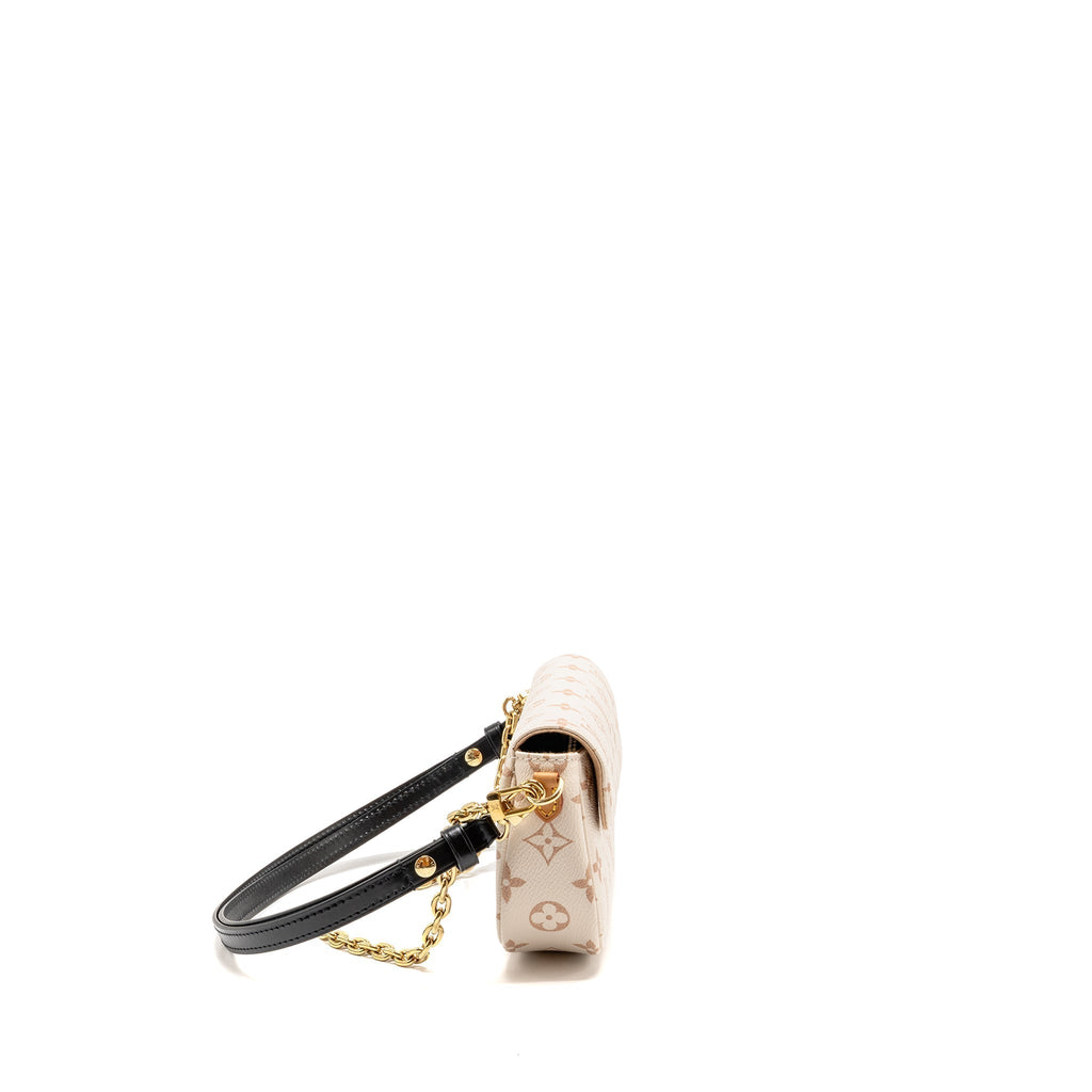 LOUIS VUITTON IVY WALLET ON CHAIN MONOGRAM DUNE CANVAS BEIGE/CREAM GHW