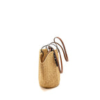 Loewe Anagram Shell Basket Tote Bag Raffia/Leather Brown/beige