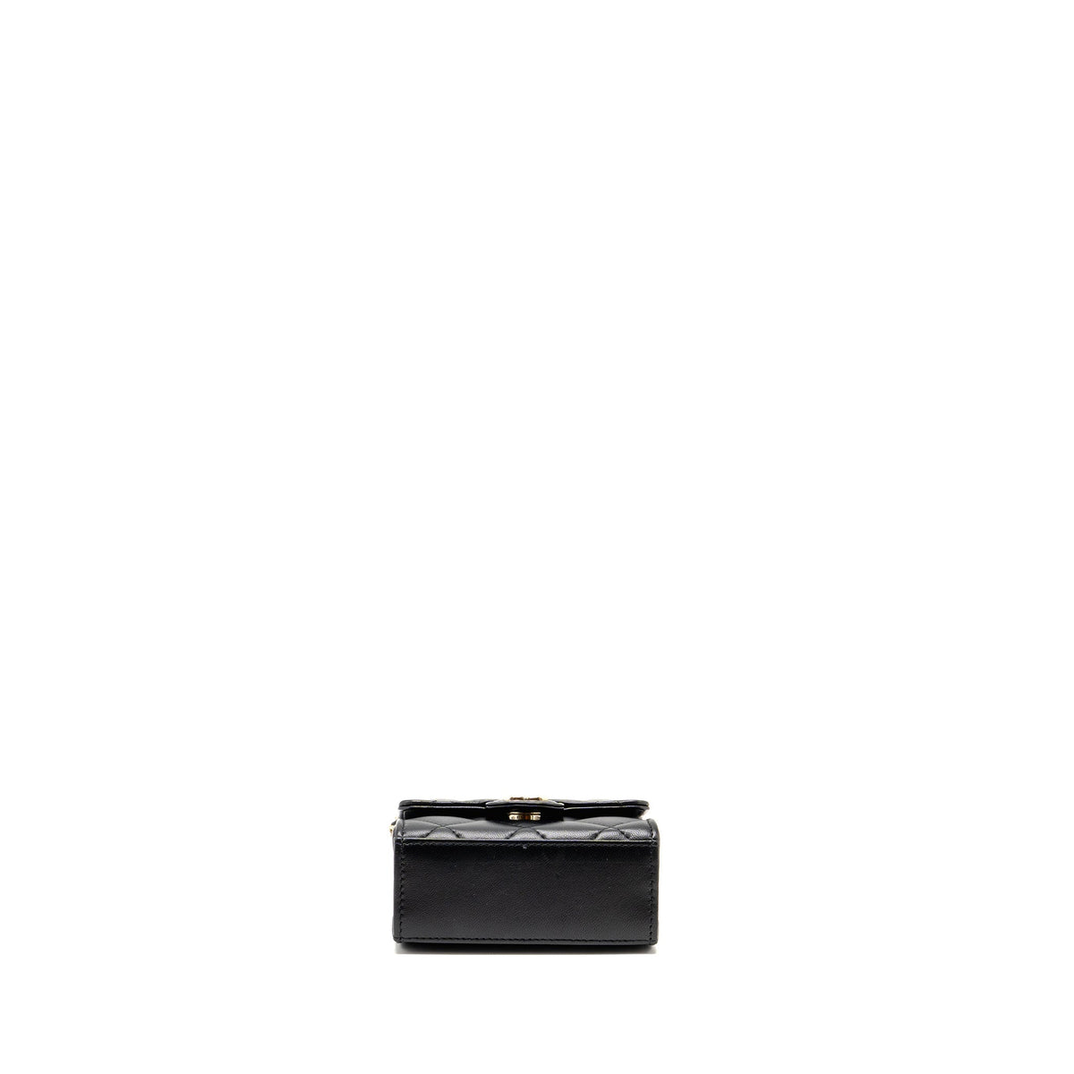 CHANEL DETAILED TOP HANDLE MINI CLUTCH WITH CHAIN LAMBSKIN BLACK LGHW (MICROCHIP)