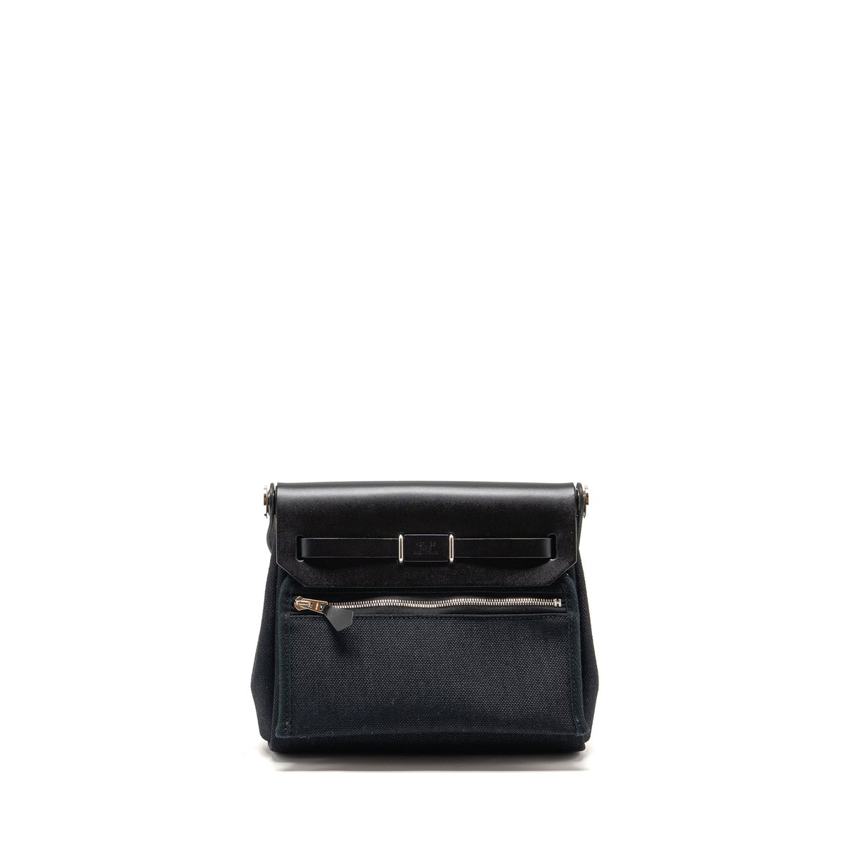 HERMES HERBAG MINI CANVAS/HUNTER LEATHER BLACK SHW