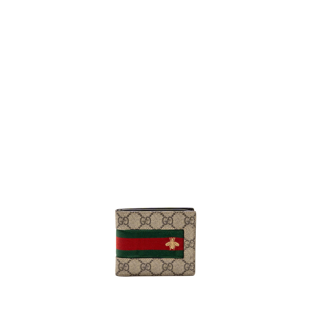 Gucci web compact wallet gg supreme canvas beige/multicoloured