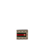 Gucci web compact wallet gg supreme canvas beige/multicoloured