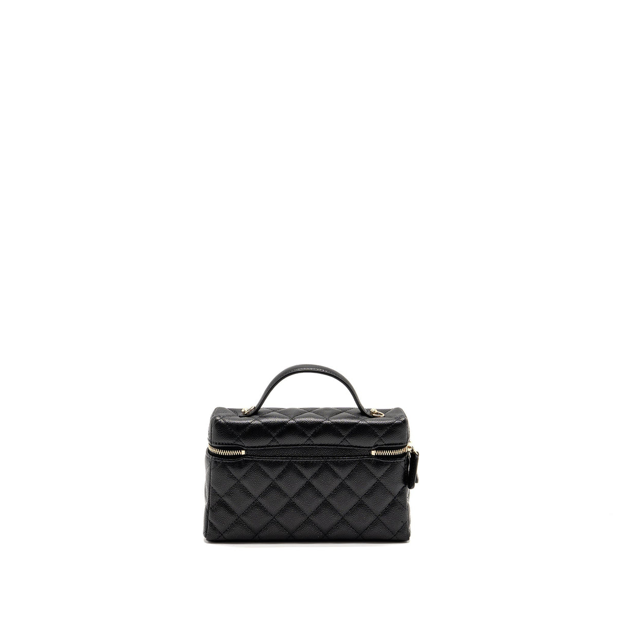 CHANEL 25P CC TOP HANDLE VANITY BAG CAVIAR BLACK LGHW(MICROCHIP)