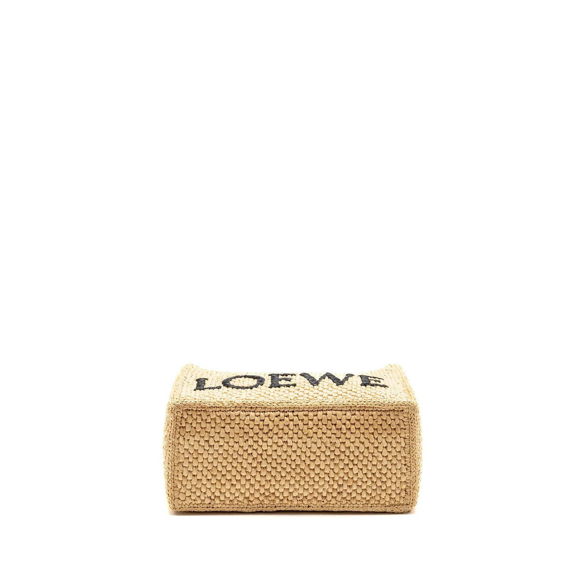 LOEWE SMALL FONT TOTE BAG RAFFIA/CALFSKIN NATURAL GHW