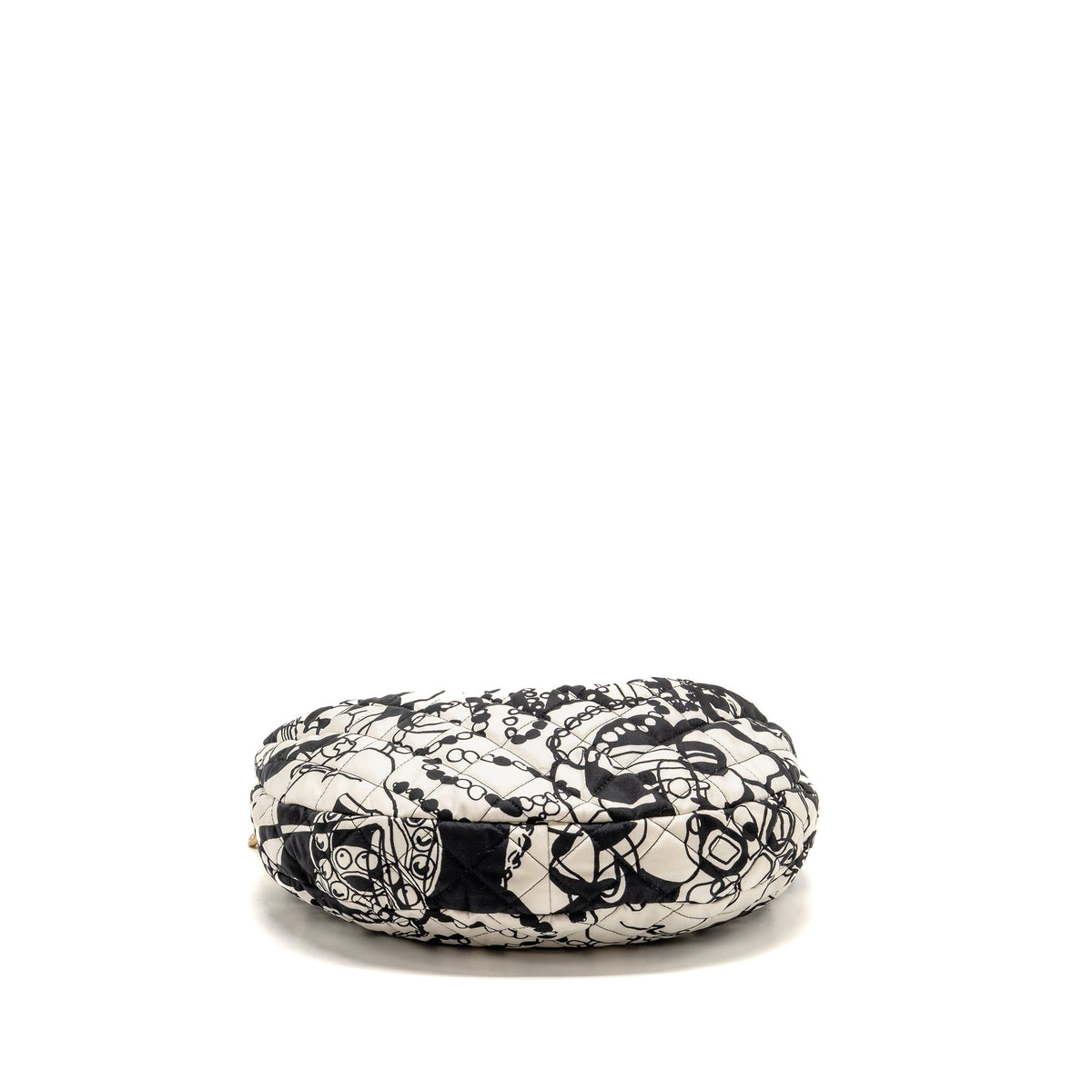 Chanel Dear Coco Hobo Bag Printed Fabric/Leather White/Black GHW (Microchip)