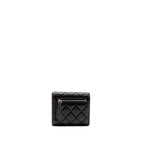 CHANEL SMALL CLASSIC FLAP WALLET LAMBSKIN BLACK SHW