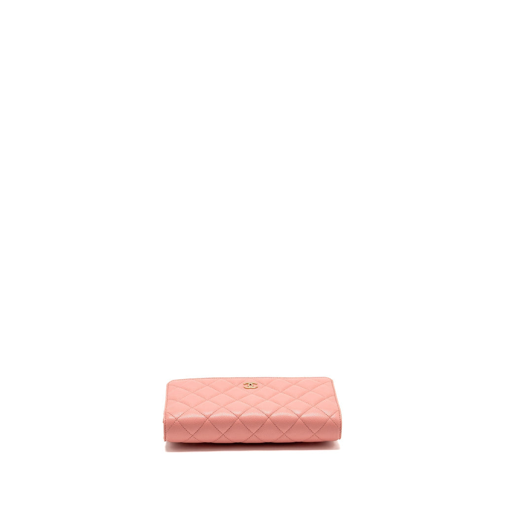 CHANEL CLASSIC WALLET ON CHAIN CAVIAR PINK LGHW (MICROCHIP)