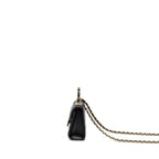 CHANEL DETAILED TOP HANDLE MINI CLUTCH WITH CHAIN LAMBSKIN BLACK LGHW (MICROCHIP)