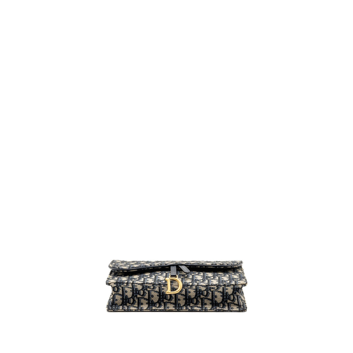 DIOR SADDLE POUCH DIOR OBLIQUE CANVAS BLUE GHW
