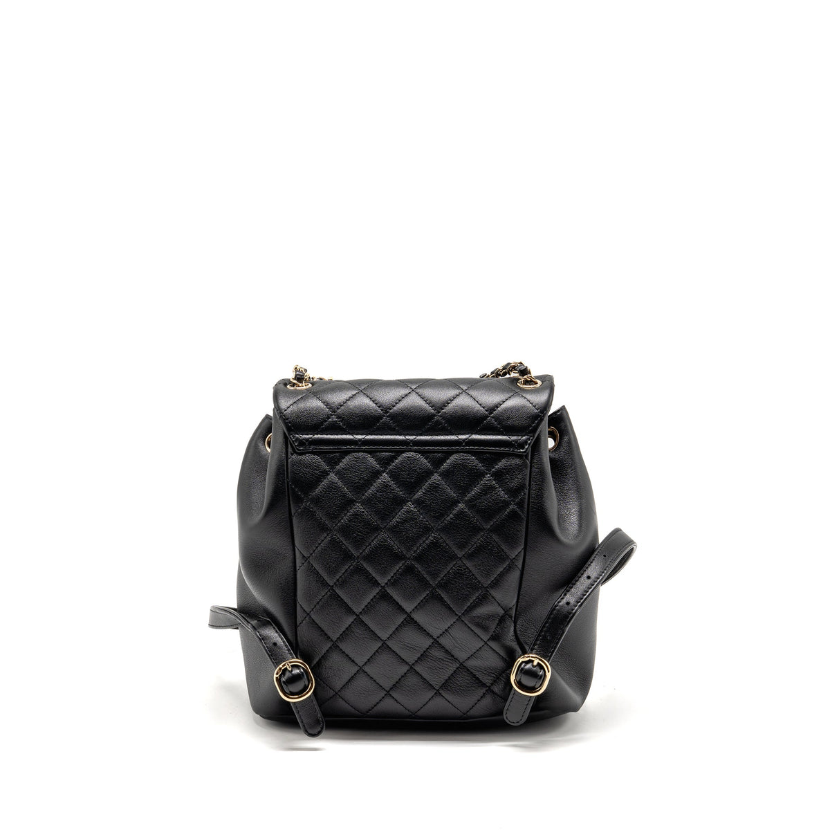 CHANEL LARGE DUMA BACKPACK CALFSKIN BLACK LGHW (MICROCHIP)