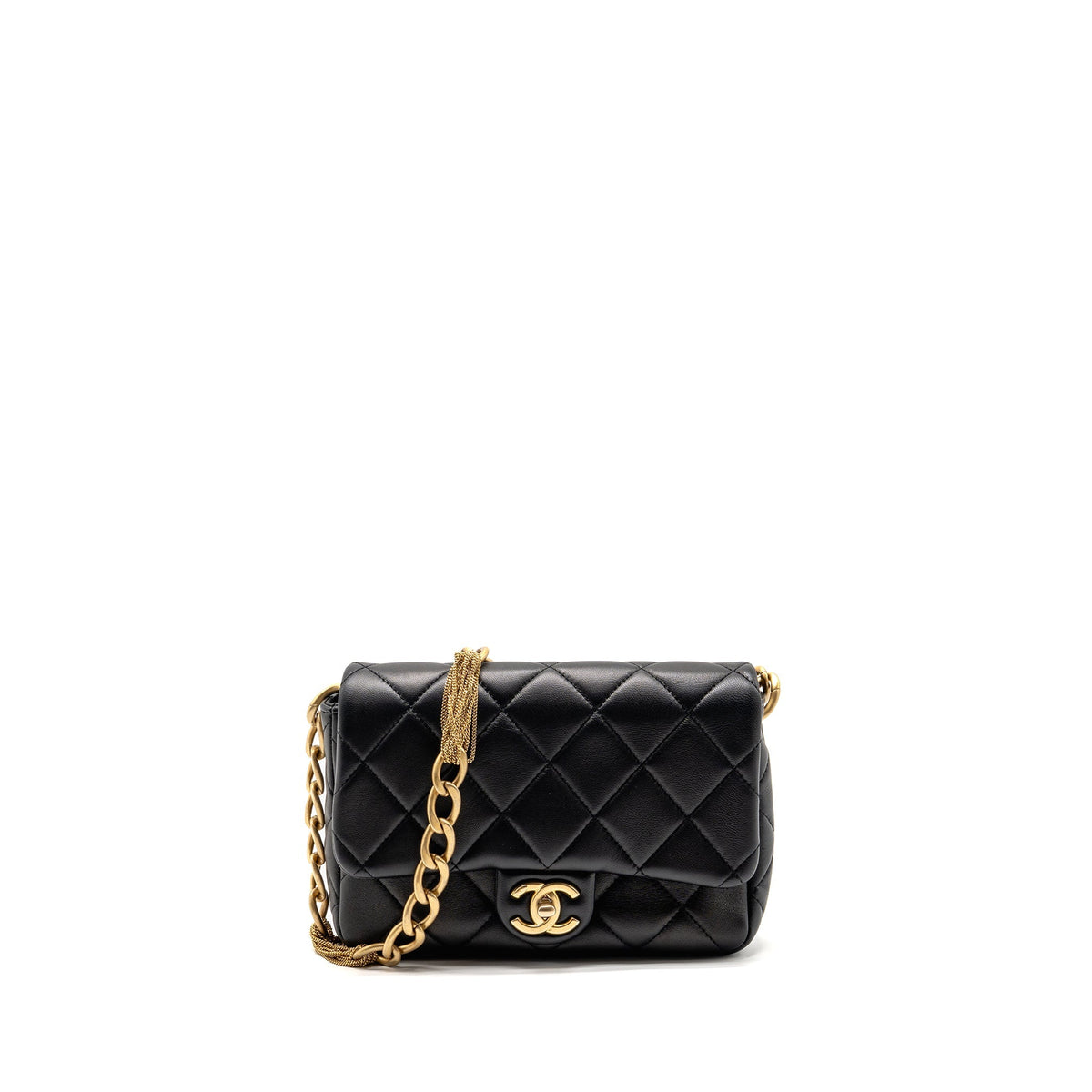 Chanel 23A Detailed Chain CC Flap Bag Lambskin Black GHW (Microchip)