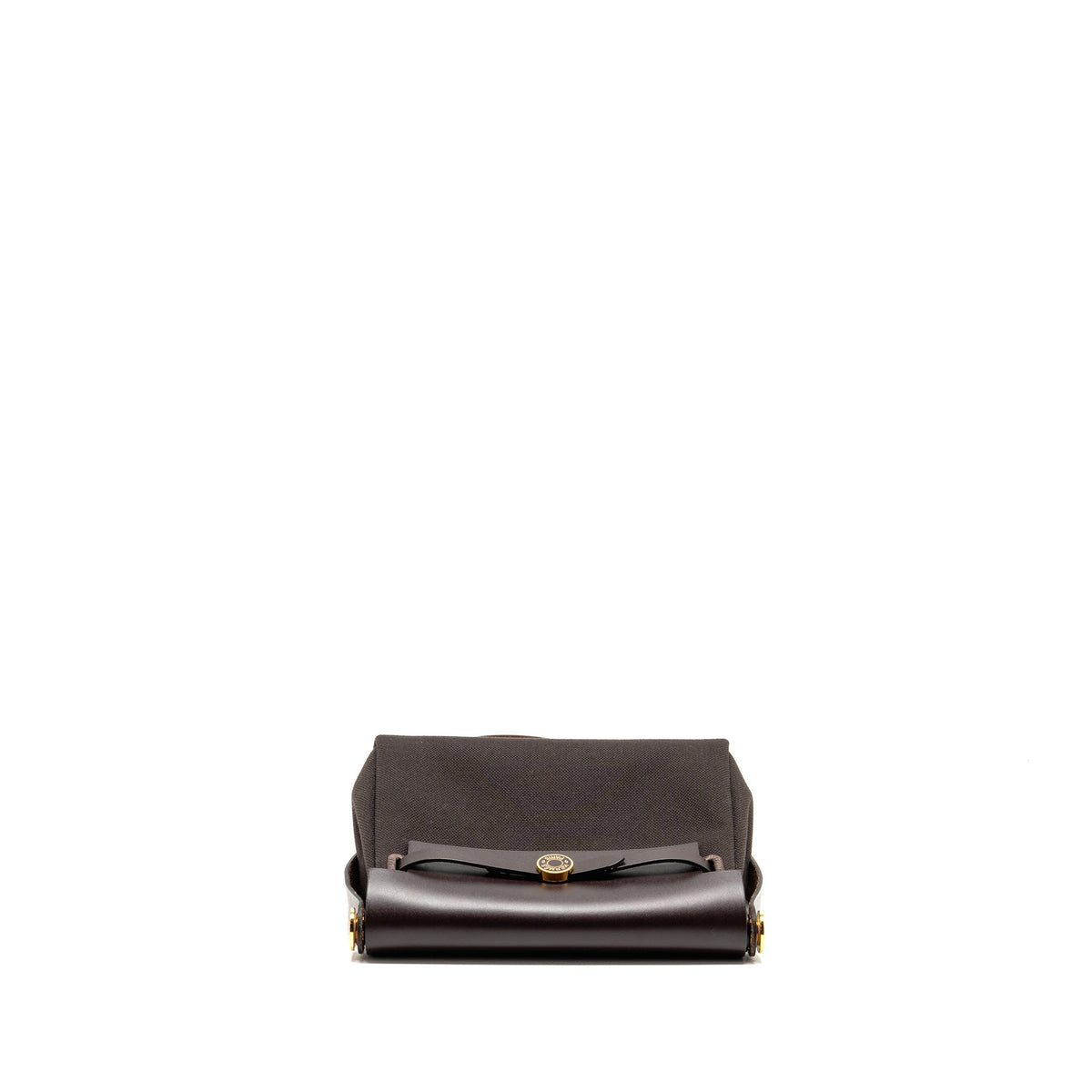Hermes herbag mini canvas / hunter leather ebene GHW