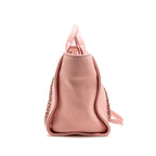 CHANEL DEAUVILLE TOTE BAG CANVAS/LEATHER PINK/WHITE SHW (MICROCHIP)