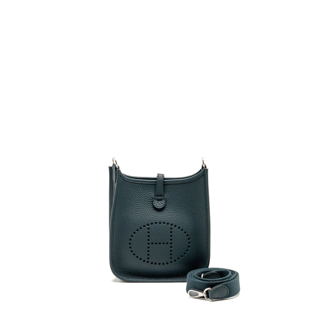 Hermes Mini Evelyne Clemence Vert Cypres SHW