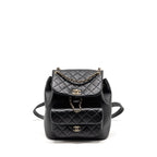 CHANEL LARGE DUMA BACKPACK CALFSKIN BLACK LGHW (MICROCHIP)