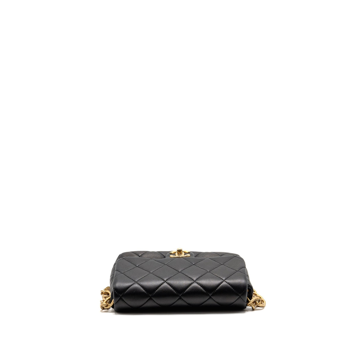 Chanel 23A Detailed Chain CC Flap Bag Lambskin Black GHW (Microchip)