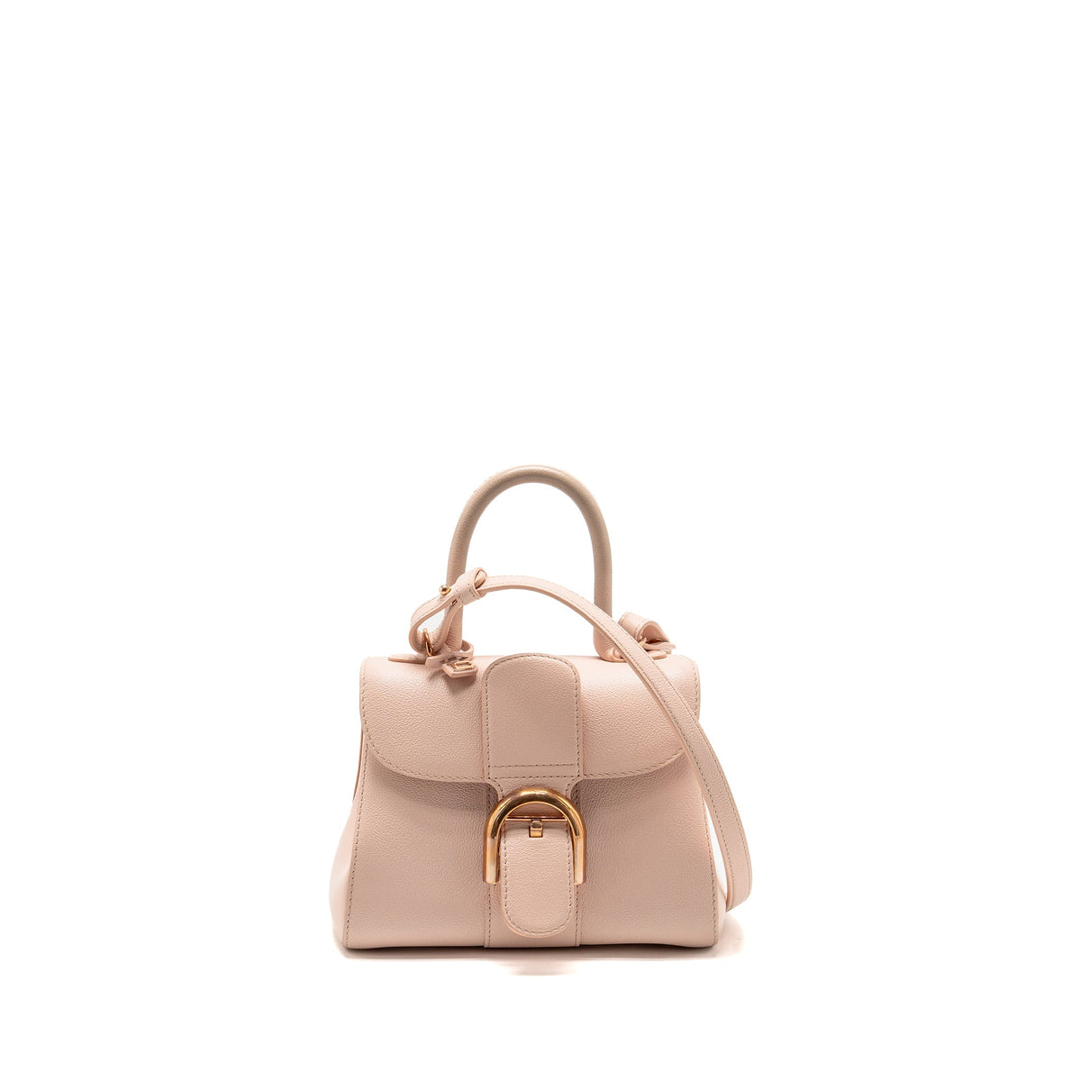 Delvaux mini brilliant bag grained calfskin light pink RGHW