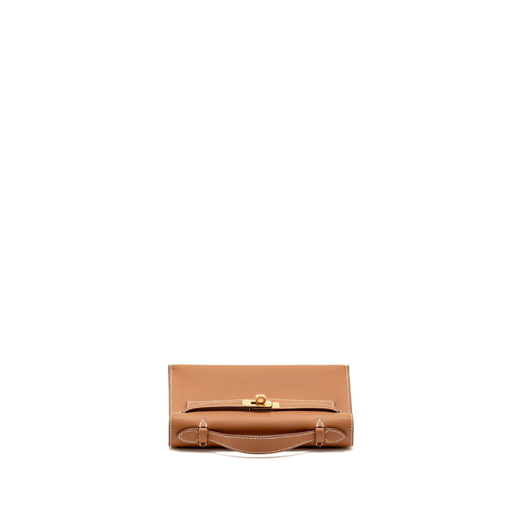Hermes Kelly Pochette Swift Gold GHW
