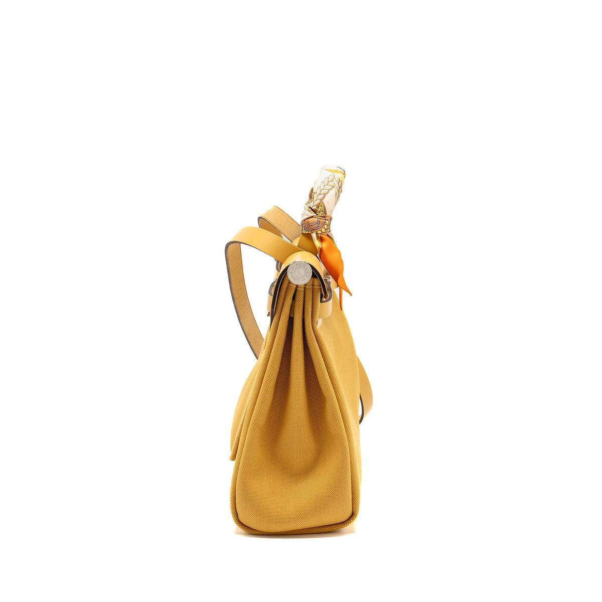 Hermes Herbag 31 Zip Bag CANVAS/HUNTER LEATHER Paille SHW
