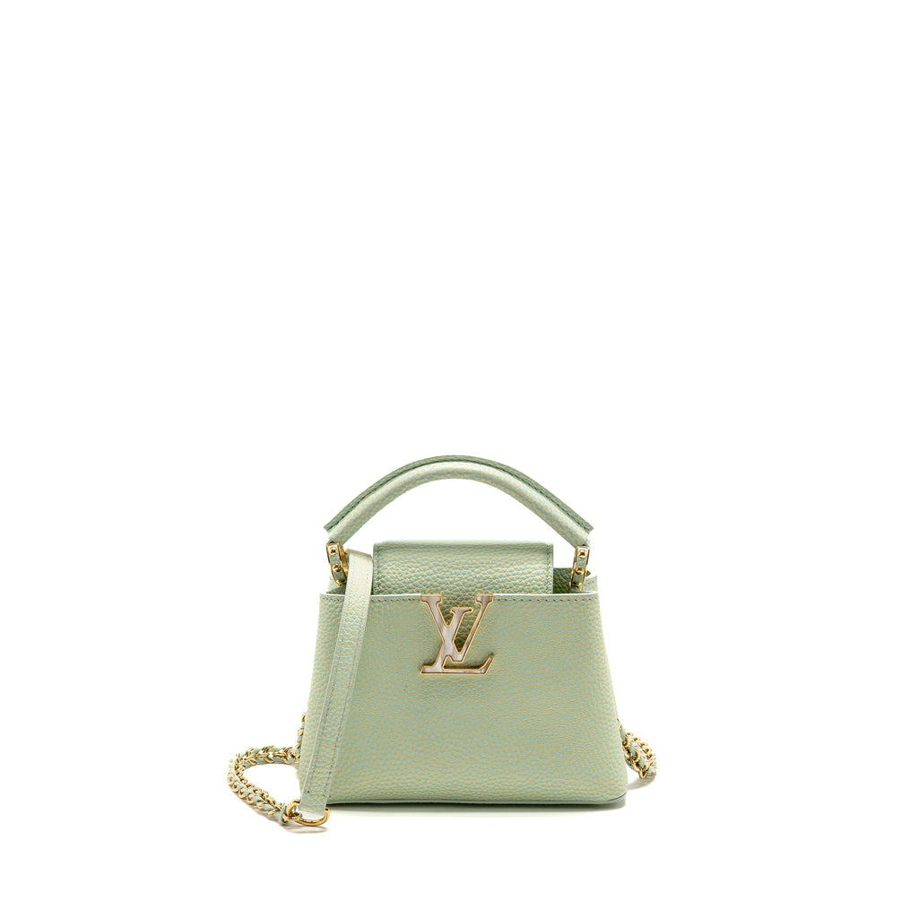 Louis Vuitton Capucines Mini Taurillon Vert d’eau Green LGHW