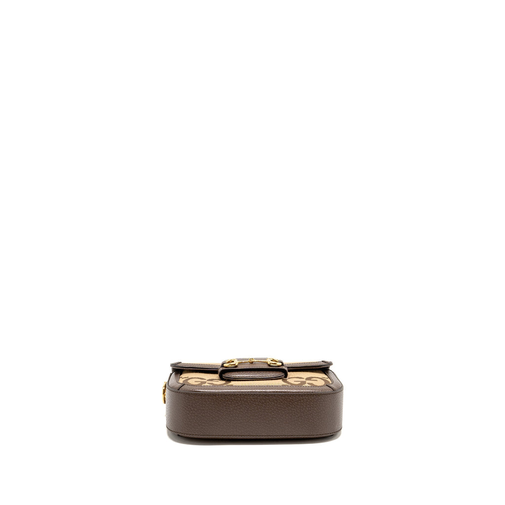 Gucci Horsebit 1955 small shoulder bag giant GG supreme canvas beige/brown GHW