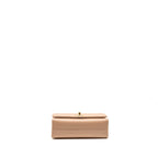 Chanel Pearl Chain Flap Bag Calfskin Beige GHW (Microchip)