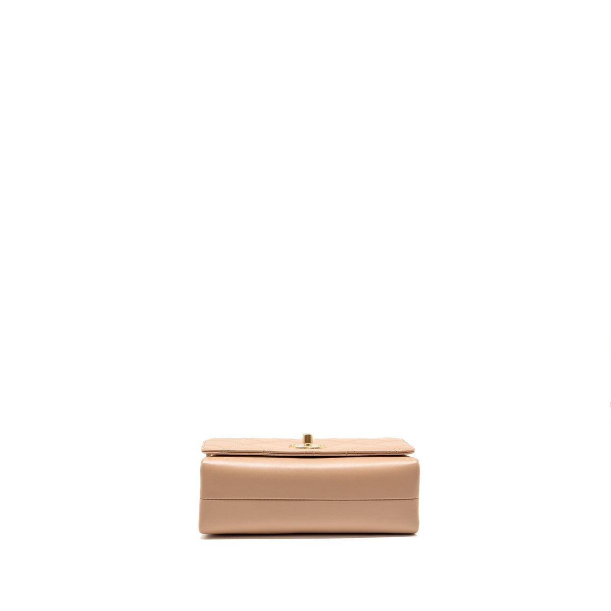 Chanel Pearl Chain Flap Bag Calfskin Beige GHW (Microchip)