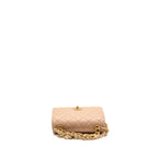 Chanel Pearl Chain Flap Bag Calfskin Beige GHW (Microchip)