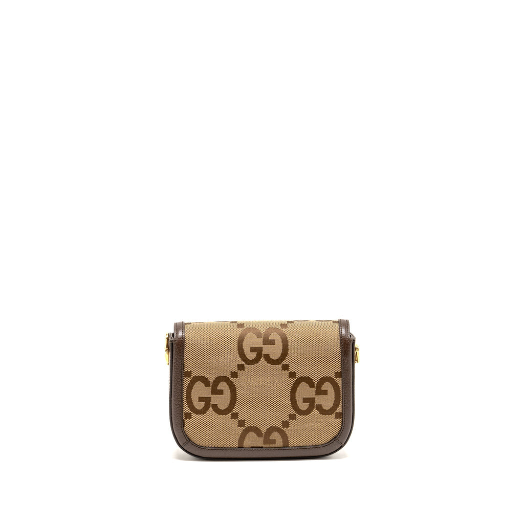 Gucci Horsebit 1955 small shoulder bag giant GG supreme canvas beige/brown GHW