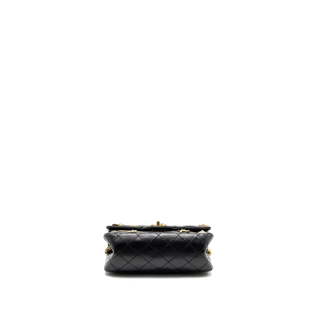 CHANEL MINI 2.55 REISSUE FLAP BAG LUCKY CHARMS AGED CALFSKIN BLACK GHW