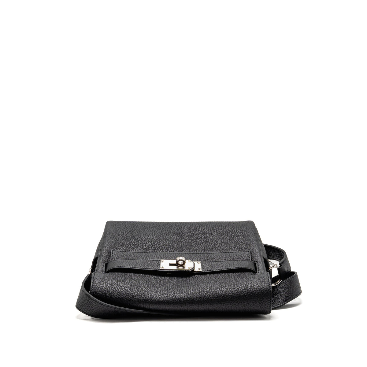 Hermes Kelly Messenger PM Bag Togo Black SHW