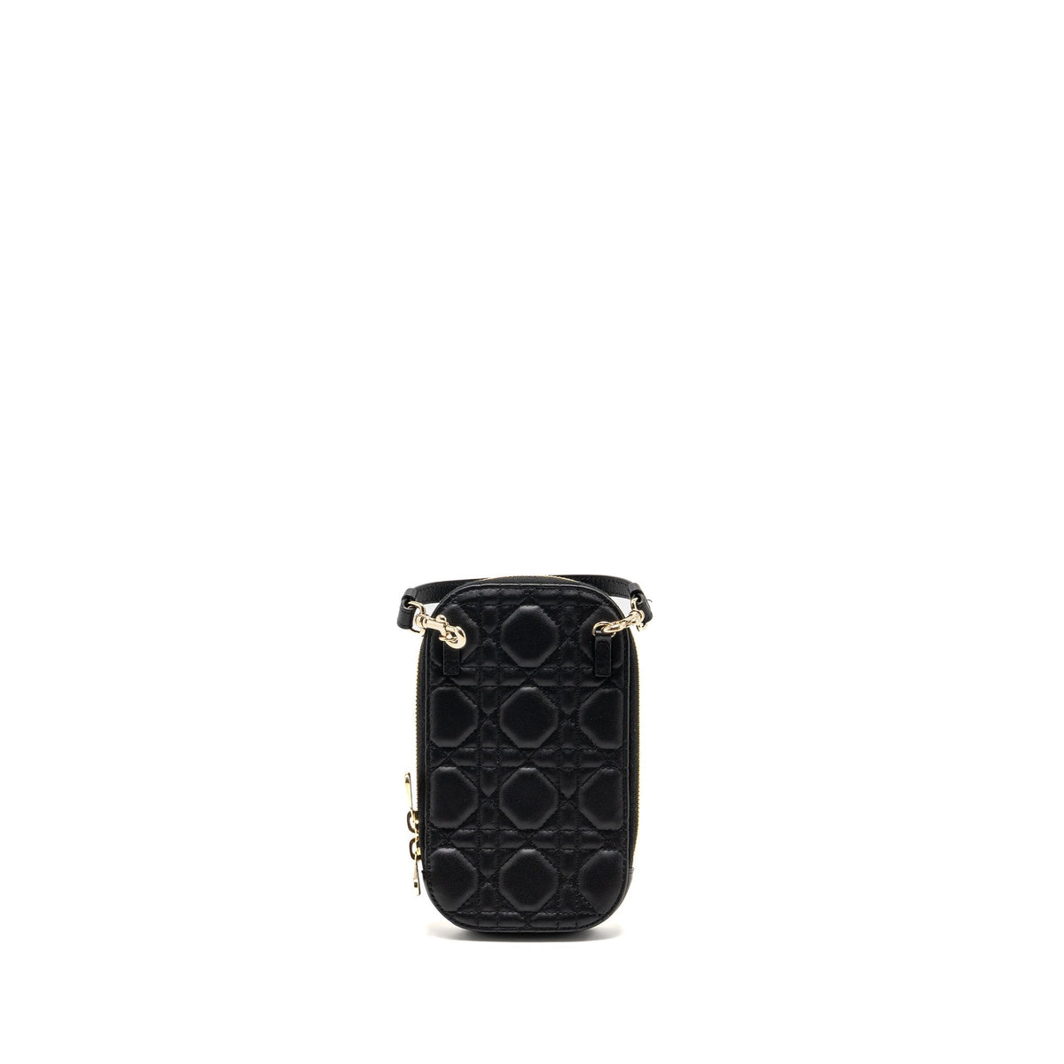 DIOR LADY DIOR CALL’IN DIOR PHONE HOLDER LAMBSKIN BLACK LGHW