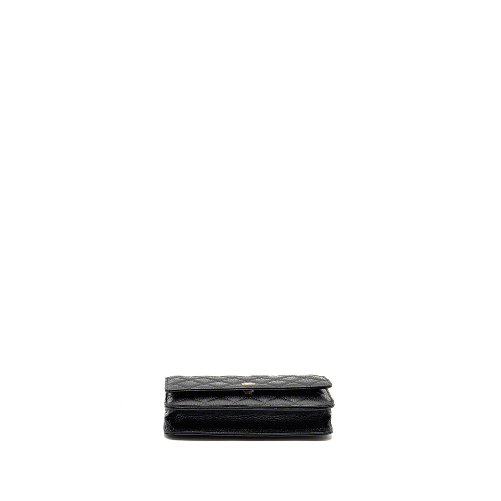 CHANEL CLASSIC WALLET ON CHAIN CAVIAR BLACK GHW(MICROCHIP)