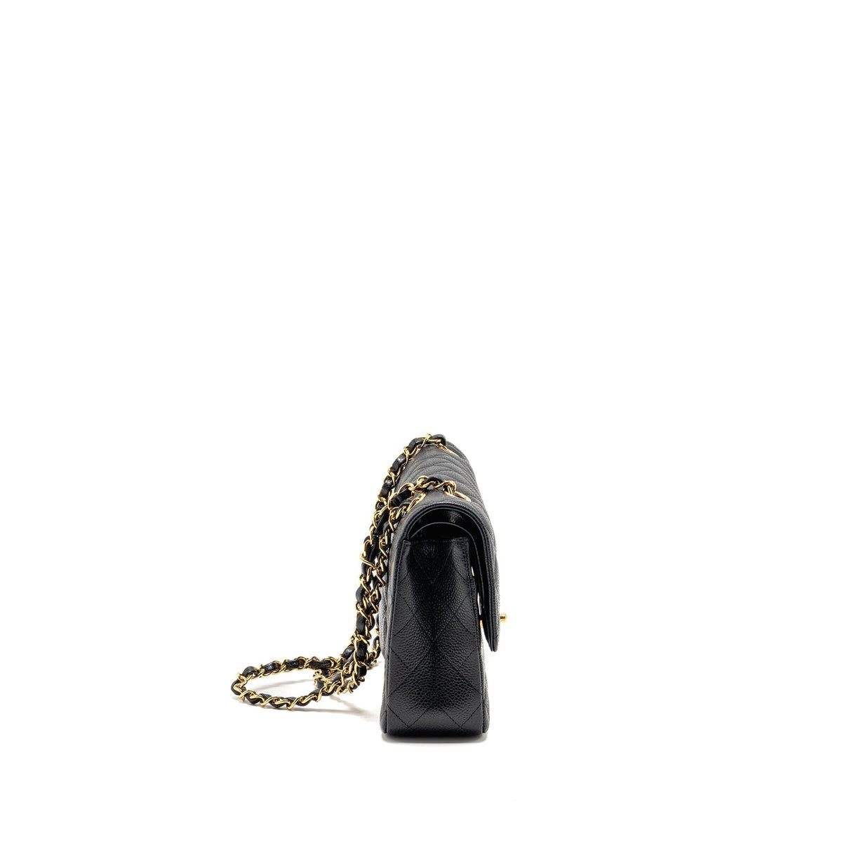 CHANEL MEDIUM CLASSIC DOUBLE FLAP BAG CAVIAR BLACK GHW